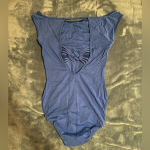 Blue Leotard w/ Knot Detail